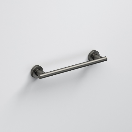 Close up product image of the Origins Living Tecno Project Gunmetal 330mm Towel Rail